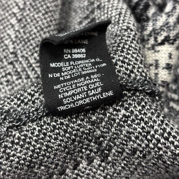 Theory Poncho Womens Petite Small Plaid Grey Wool Knit Florencia Oversized - Picture 13 of 13